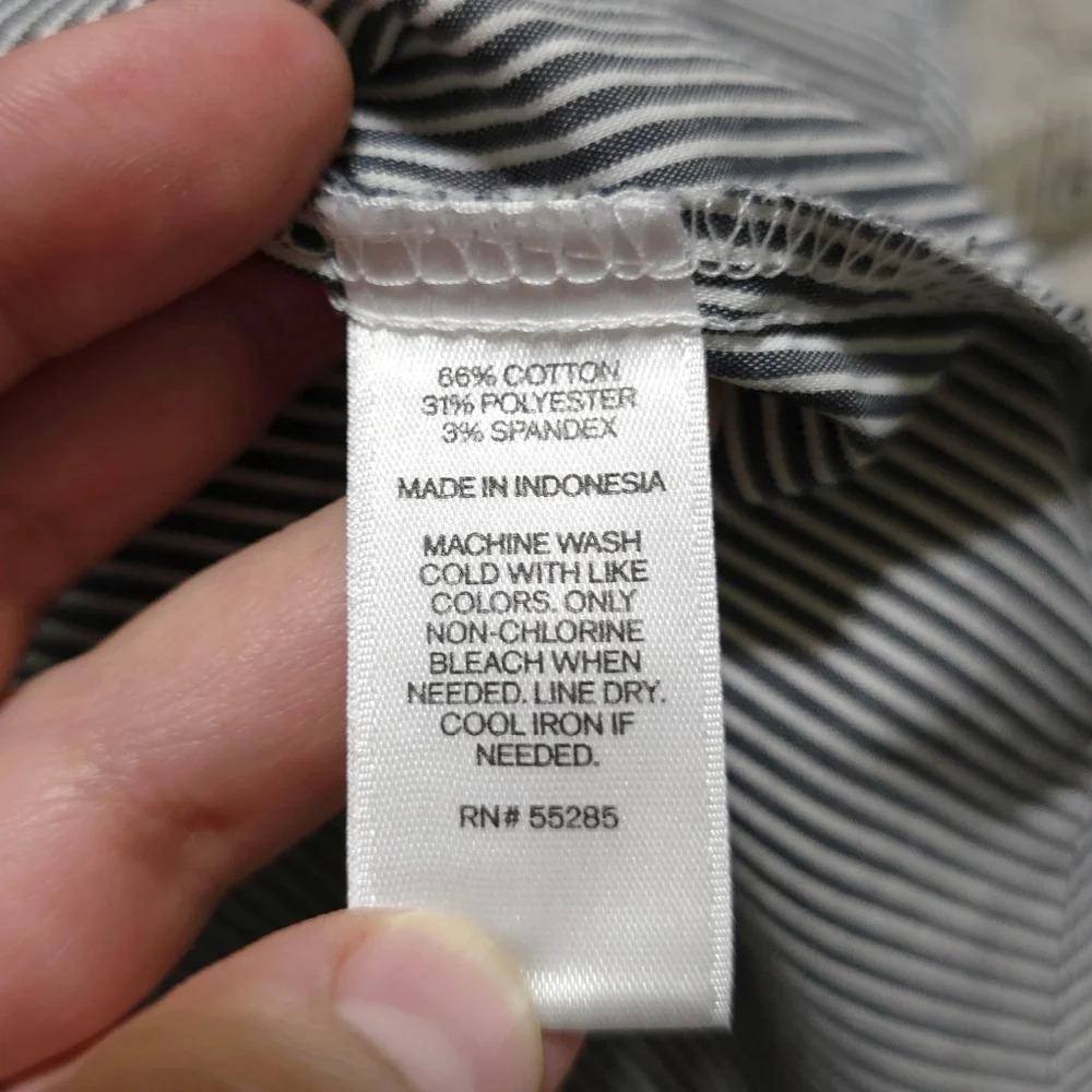 ✨️4/$20. Original Essential Shirt, Button Down Career Wear, Fitted Pin Stripe, M - Picture 13 of 15
